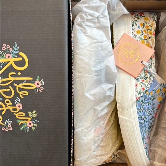 Rifle Paper Co. Floral Sneakers - Blue and Yellow - Picture 2 of 5